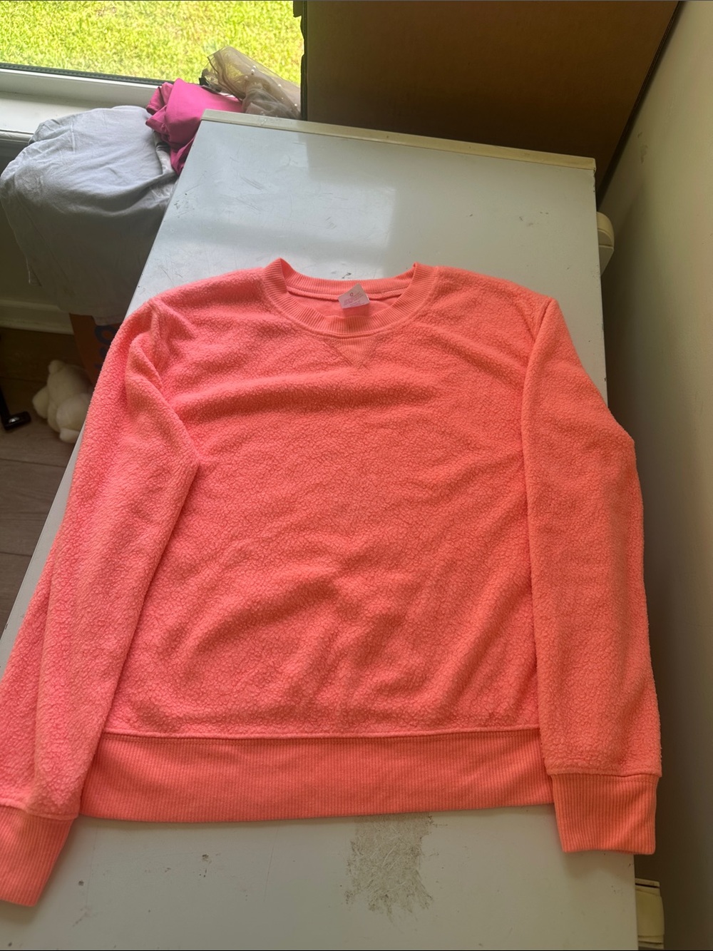 No Boundaries Coral Crewneck Sweatshirt